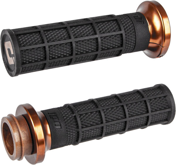 ODI LOCK ON WAFFLE STYLE GRIPS BLK/BRONZE FOR CABLE THROTTLE - V31HCW-BZ-Z