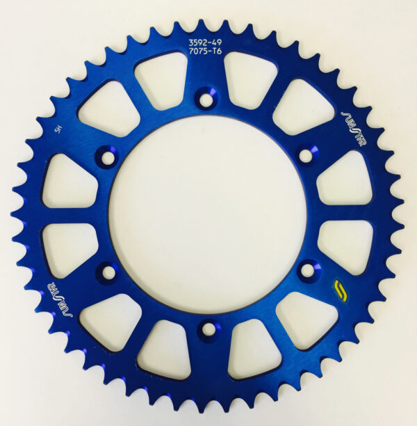 SUNSTAR REAR SPROCKET ALUMINUM 48T-520 BLU HON/YAM - 5-359248BL