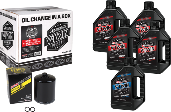 MAXIMA V-TWIN OIL CHANGE KIT SYN XL BLACK FILTER - 90-119015PB