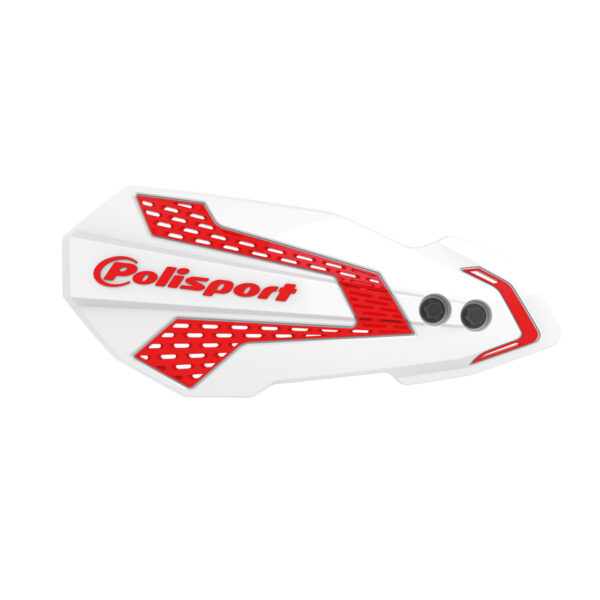 POLISPORT MX FLOW HANDGUARDS WHITE/RED HON - 8308200043