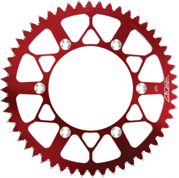 FLY RACING REAR SPROCKET ALUMINUM 52T-520 RED HON - OLD 225-52 RED