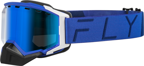 FLY RACING ZONE PRO SNOW GOGGLE BLUE W/ BLUE MIR/PLRZD SMOKE LENS - FLB-24ZP8