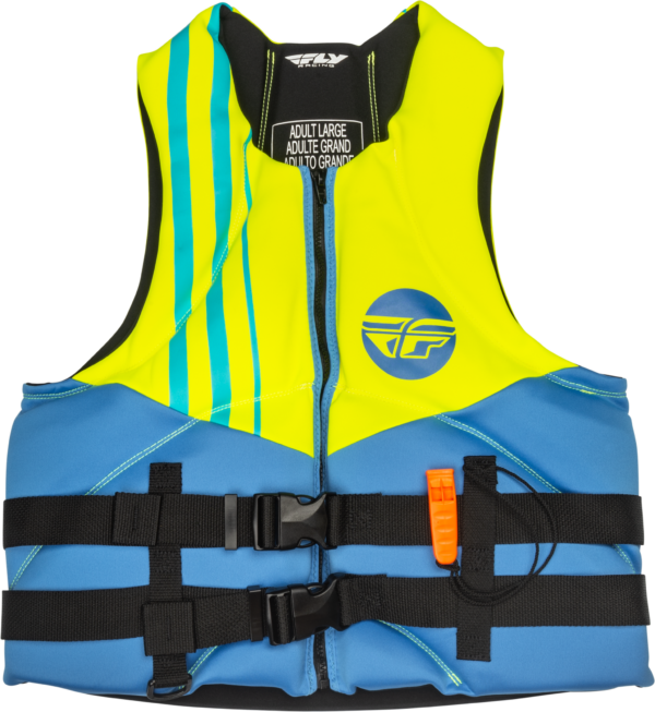 FLY RACING NEOPRENE FLOTATION VEST BLUE/HI-VIS/TEAL 3X - 221-304013X