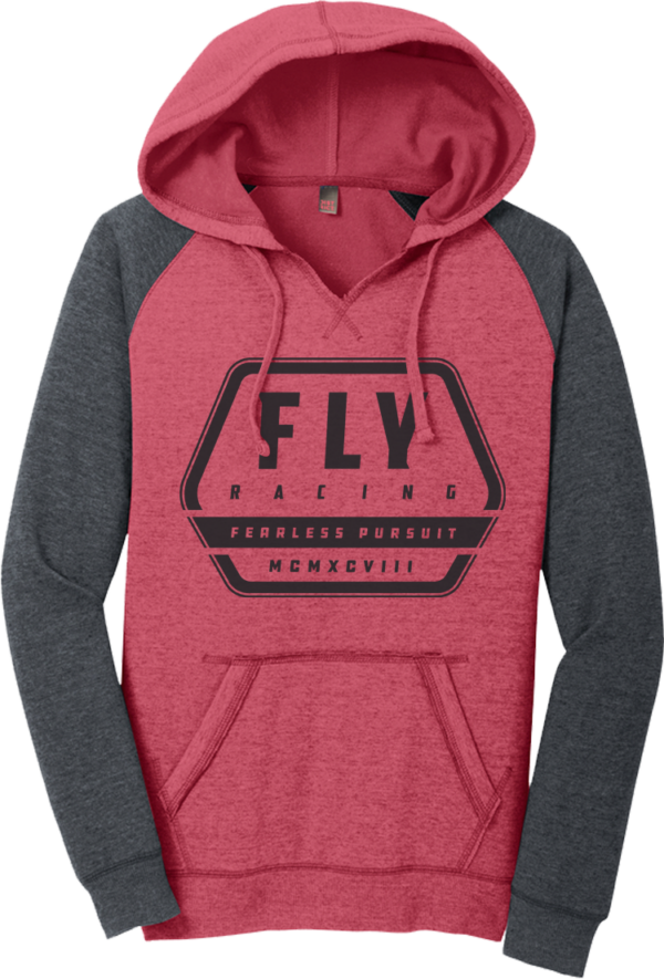 FLY RACING WOMEN'S FLY TRACK HOODIE RED HEATHER/CHARCOAL 2X - 358-00862X