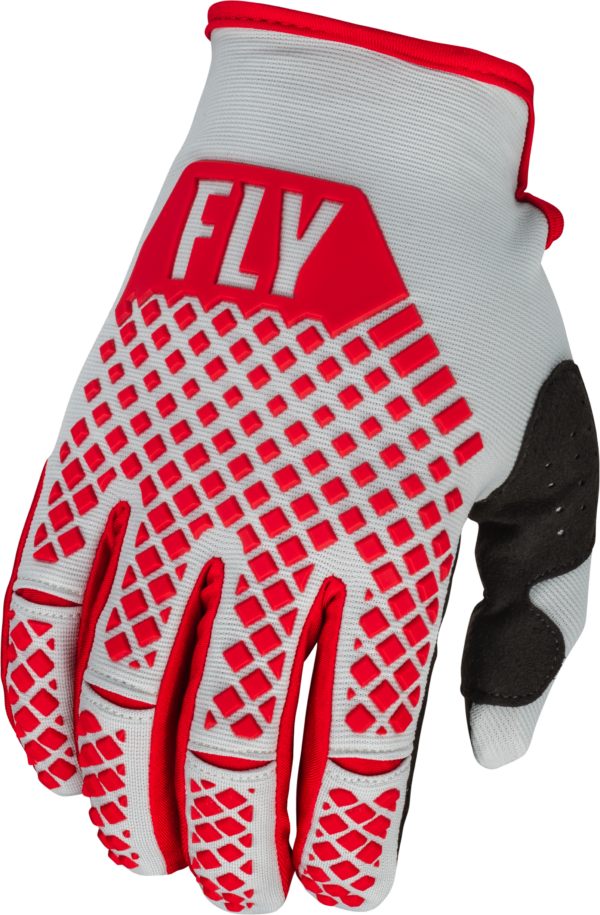 FLY RACING KINETIC GLOVES RED/GREY LG - 376-414L