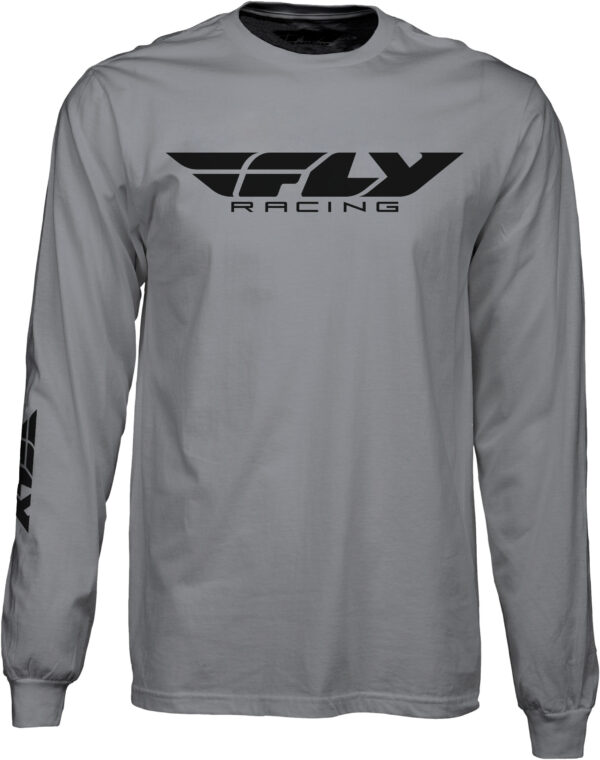 FLY RACING FLY CORPORATE L/S TEE GREY LG - 352-4146L