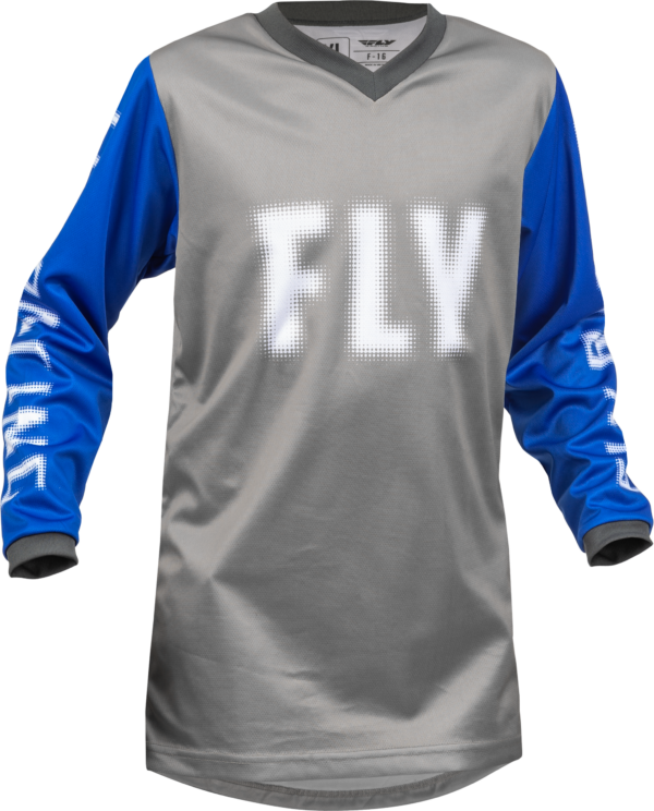 FLY RACING YOUTH F-16 JERSEY GREY/BLUE YM - 376-223YM