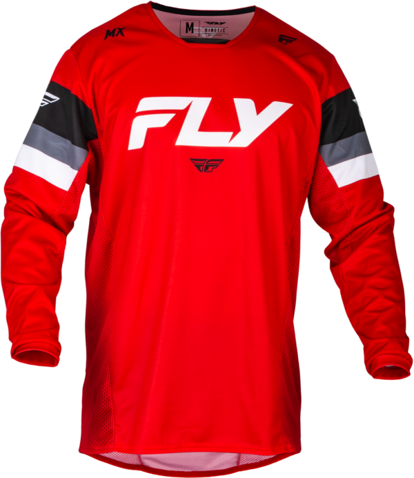 FLY RACING KINETIC PRIX JERSEY RED/GREY/WHITE SM - 377-422S