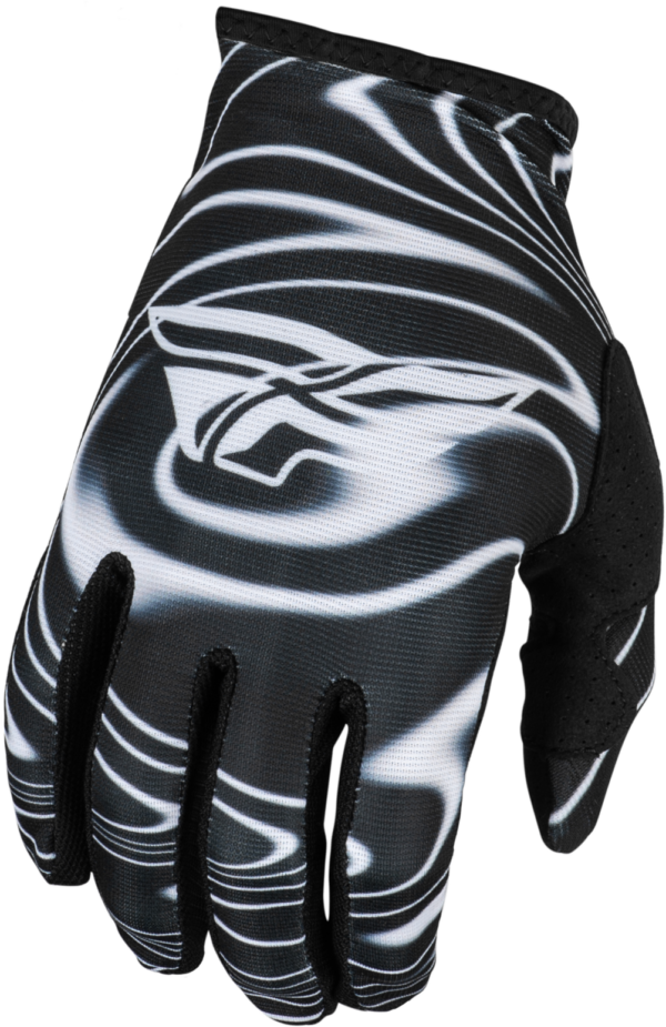 FLY RACING YOUTH LITE WARPED GLOVES BLACK/WHITE YL - 377-744YL