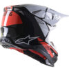 ALPINESTARS S.TECH S-M8 FACTORY HELMET BLACK/WHITE/RED FLUO GLOSSY 2X - 8302922-1233-2XL - Image 2