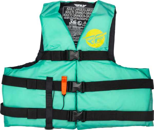 FLY RACING NYLON FLOTATION VEST SEAFOAM GREEN/YELLOW LG/XL - 221-30412L