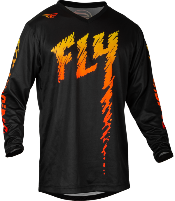 FLY RACING YOUTH F-16 JERSEY BLACK/YELLOW/ORANGE YL - 377-221YL