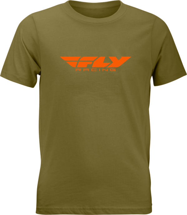 FLY RACING YOUTH FLY CORPORATE TEE OLIVE/ORANGE YS - 352-0676YS