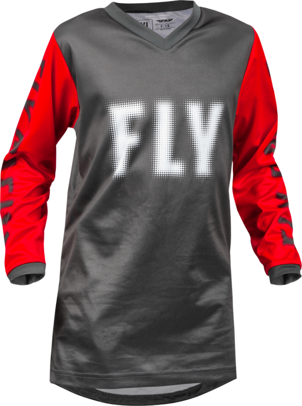 FLY RACING YOUTH F-16 JERSEY GREY/RED YX - 376-224YX