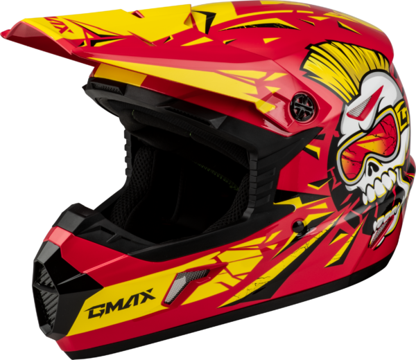 GMAX YOUTH MX-46Y UNSTABLE HELMET RED/YELLOW YM - D3465231