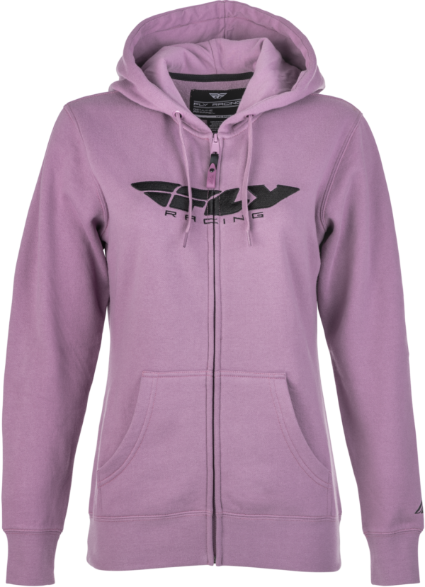 FLY RACING WOMEN'S FLY CORPORATE ZIP UP HOODIE MAUVE SM - 358-0062S