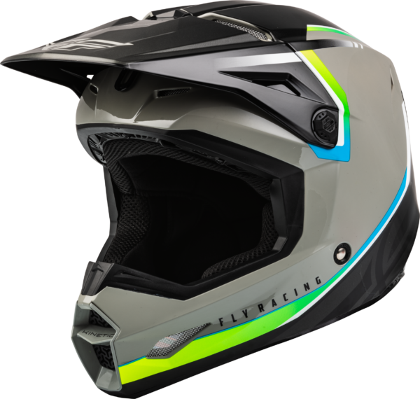 FLY RACING YOUTH KINETIC VISION HELMET GREY/BLACK YL - F73-8650YL