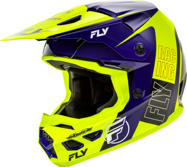 FLY RACING KINETIC RALLY HELMET HI-VIS/BLUE/BLACK LG - A0030579LG