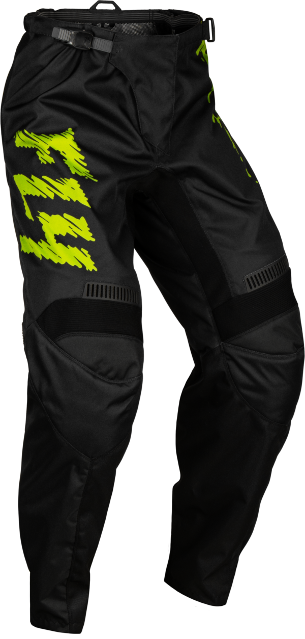 FLY RACING YOUTH F-16 PANTS BLACK/NEON GREEN/LIGHT GREY SZ - 377-23418