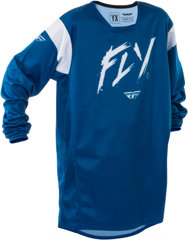 FLY RACING YOUTH KINETIC STOKE JERSEY NAVY/WHITE YXL - 378-526YXL