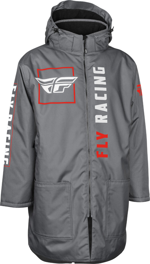 FLY RACING PIT COAT GREY/RED - 470-4052