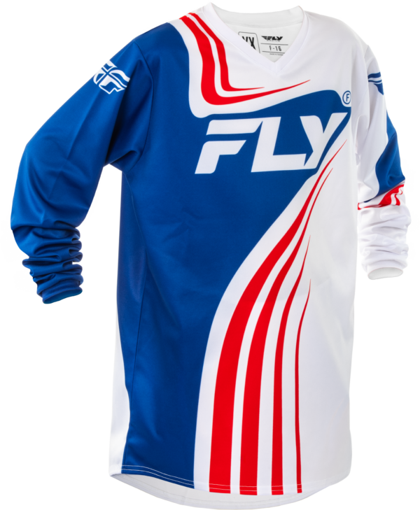 FLY RACING YOUTH F-16 JERSEY RED/WHITE/BLUE YXL - 378-222YXL