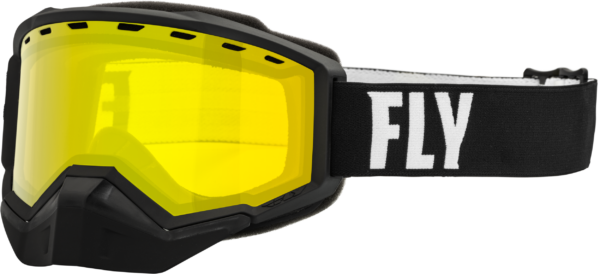 FLY RACING FOCUS SNOW GOGGLE BLACK/WHITE W/ YELLOW LENS - 37-50080