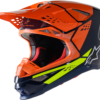 ALPINESTARS S.TECH S-M8 FACTORY HELMET DARK BLUE/ORANGE/YLW FLUO LG - 8302922-7445-L - Image 2