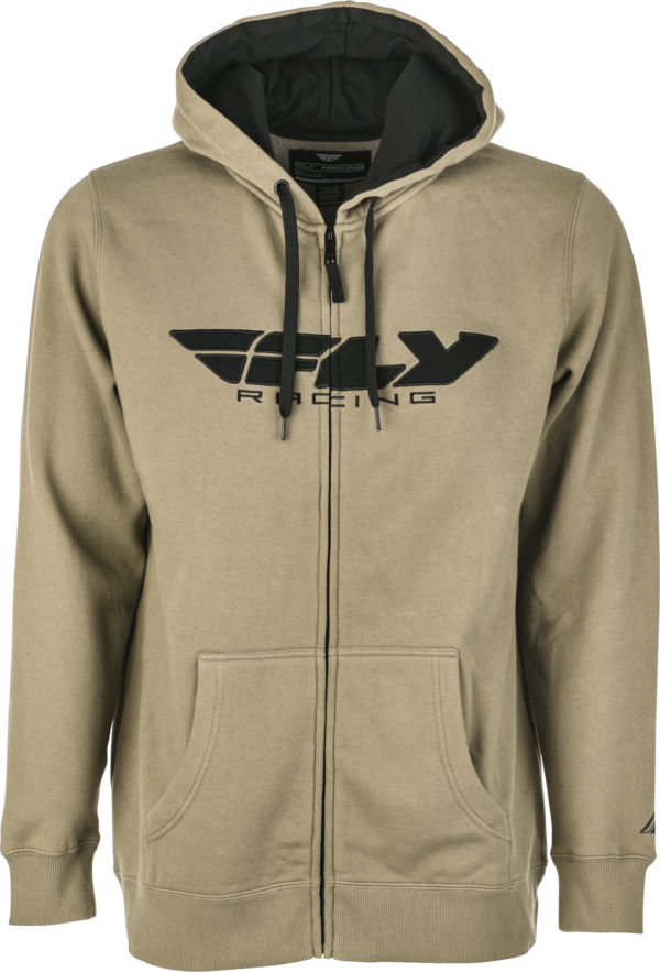 FLY RACING FLY CORPORATE ZIP UP HOODIE TAN/BLACK LG - 354-0194L