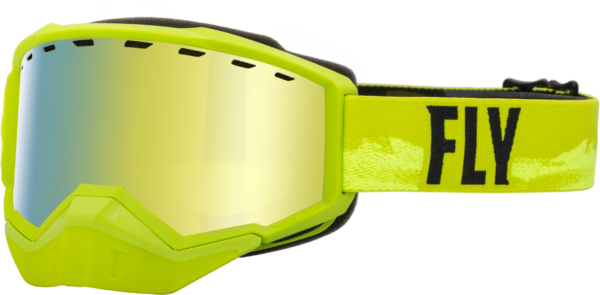 FLY RACING FOCUS SNOW GOGGLE GREEN/BLACK W/ GOLD MIRROR/YELLOW LENS - 37-50082