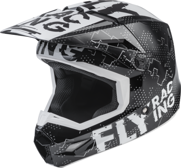 FLY RACING YOUTH KINETIC SCAN HELMET BLACK/WHITE YL - F73-3491YL