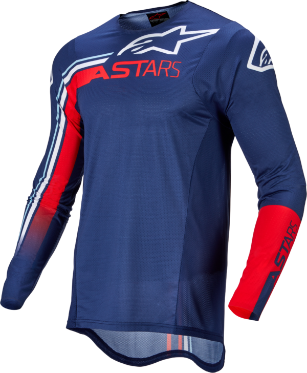 ALPINESTARS SUPERTECH BLAZE JERSEY DARK BLUE/BRIGHT RED/WHITE LG - 3760422-7322-L