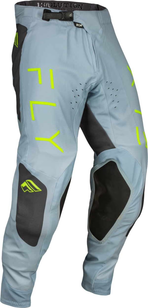 FLY RACING EVOLUTION DST PANTS ICE GREY/CHAR/NEON GREEN SZ 28 - 377-13128