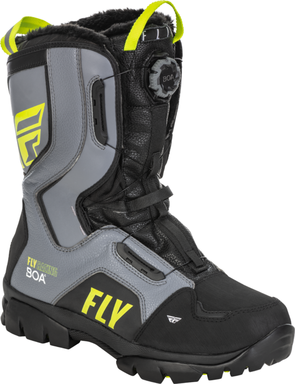 FLY RACING MARKER BOA BOOT BLACK/GREY/HI-VIS SZ 06 - 361-96706