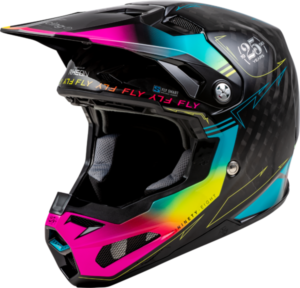 FLY RACING FORMULA S CARBON LEGACY HELMET BLACK/ELECTRIC BLU/FUSCHIA LG - 73-4445L