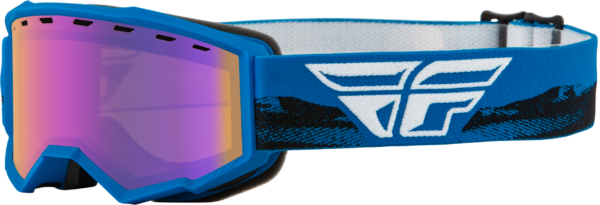 FLY RACING YOUTH FOCUS SNW GOGGLE BLU/BLK W/ BLUE MIRROR/AMBER LENS - 37-50161