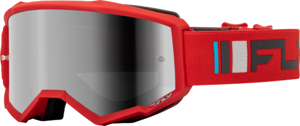 FLY RACING YOUTH ZONE GOGGLE RED/CHARCOAL W/ SILVER MIRROR/SMOKE LENS - 37-51522Y