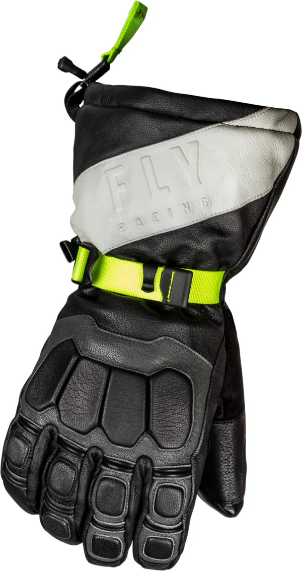 FLY RACING GLACIER GLOVES BLACK/GREY/HI-VIS SM - 363-3941S