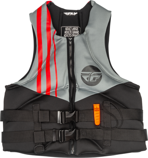 FLY RACING NEOPRENE FLOTATION VEST BLACK/GREY/RED LG - 221-30400L