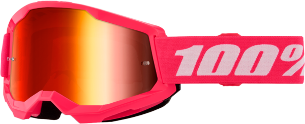 100-PERCENT STRATA 2 GOGGLE PINK MIRROR RED LENS - 50028-00017