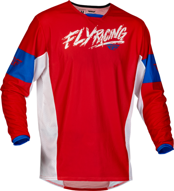 FLY RACING YTH KINETIC MESH KHAOS JERSEY RED/WHITE/BLUE YL - 377-334YL