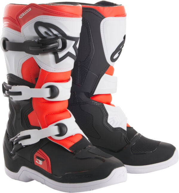 ALPINESTARS TECH 3S BOOTS BLACK/WHITE/RED SZ 08 - 2014018-1231-8