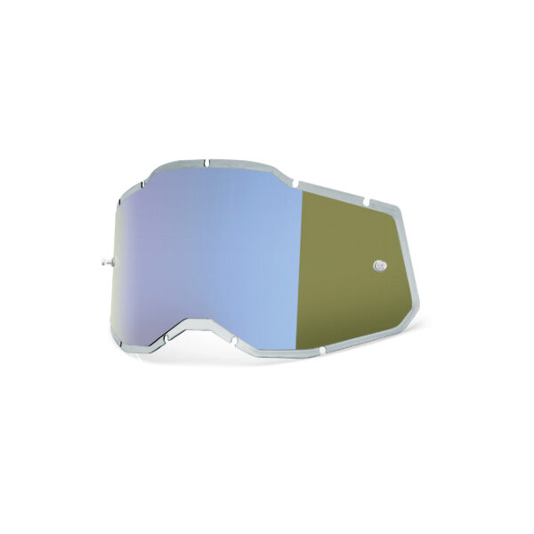 100-PERCENT RC2/AC2/ST2 PLUS REPLACEMENT INJECTED MIRROR BLUE LENS - 59091-00003