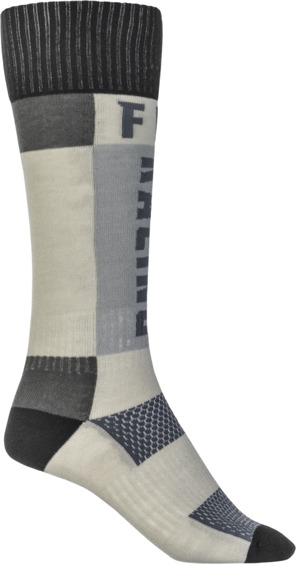 FLY RACING YOUTH MX SOCKS THICK GREY/BLACK - 350-0552Y