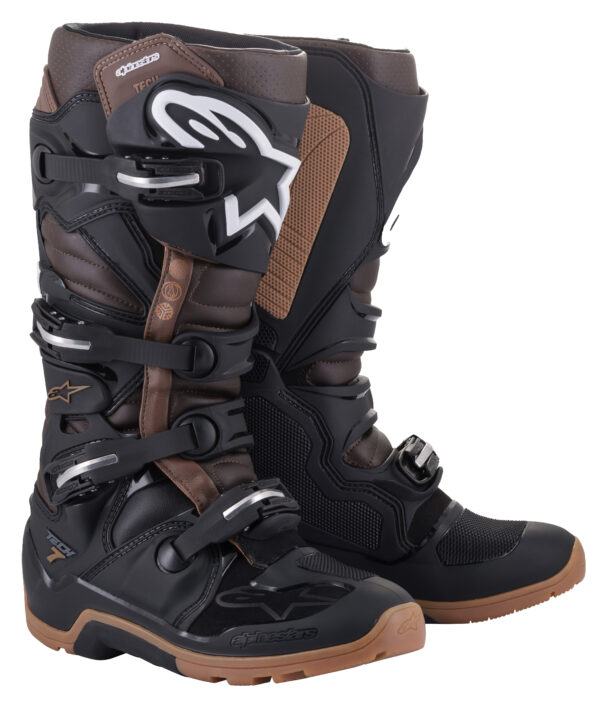 ALPINESTARS TECH 7 ENDURO BOOTS BLACK/DARK BROWN SZ 09 - 2012114-1089-9