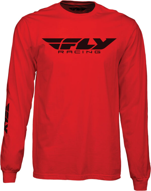 FLY RACING FLY CORPORATE L/S TEE RED MD - 352-4148M