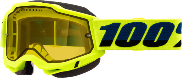 100-PERCENT ACCURI 2 SNOWMOBILE GOGGLE FLUO YELLOW YELLOW LENS - 50021-00003