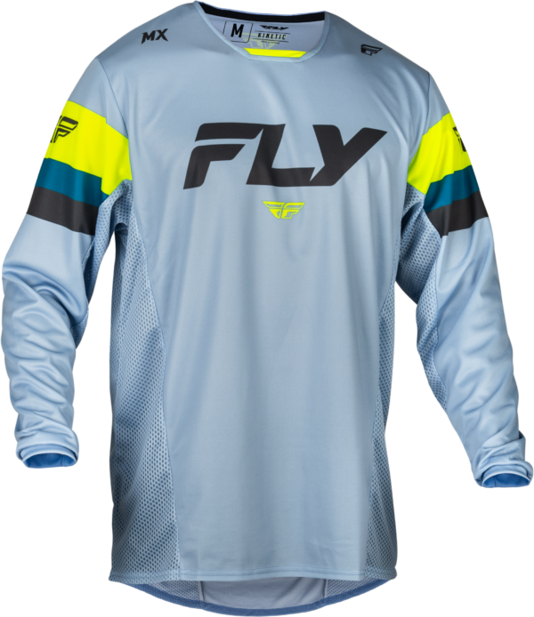 FLY RACING KINETIC PRIX JERSEY ICE GREY/CHARCOAL/HI-VIS MD - 377-421M