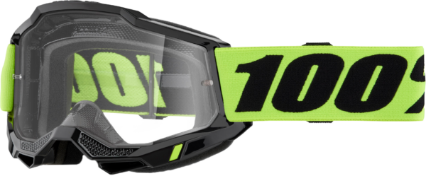 100-PERCENT ACCURI 2 GOGGLE NEON YELLOW CLEAR LENS - 50013-00040