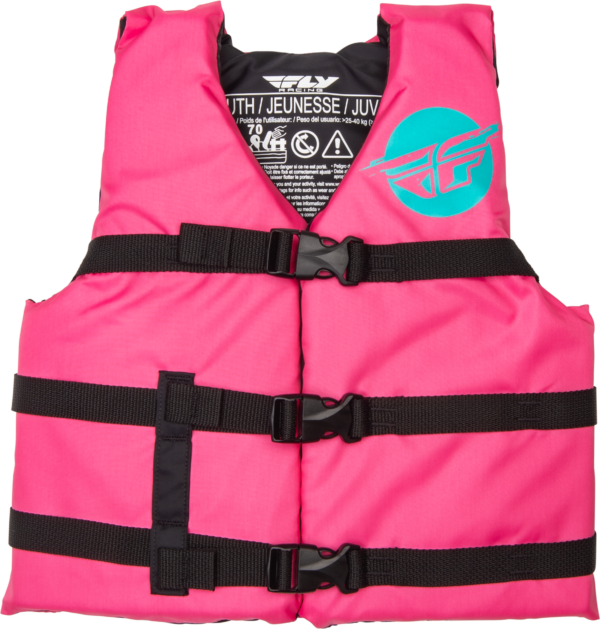 FLY RACING YOUTH FLOTATION VEST NEON PINK/TEAL - 221-30330